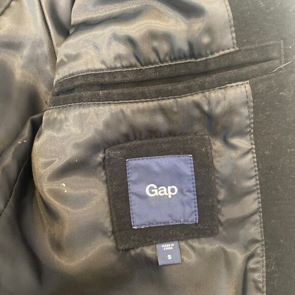 GAP Velour Black Men’s Blazer Jacket Button Close EUC Sz Sm Cotton Career Preppy - Picture 6 of 13